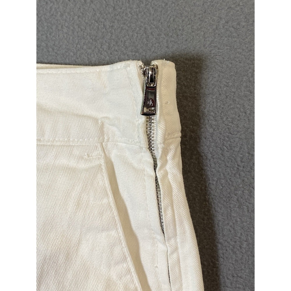 Lauren Ralph Lauren Women's Size 20 White Jean/Denim Skirt Pockets! Above Knee - Picture 4 of 7